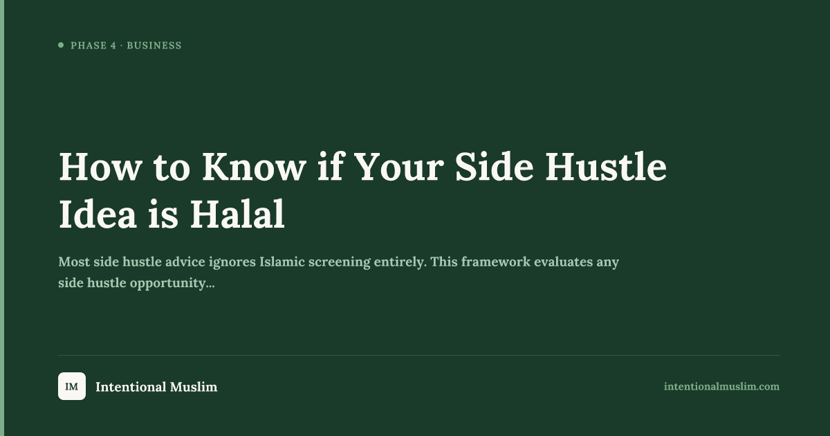 How to Know if Your Side Hustle Idea is Halal | Intentional Muslim